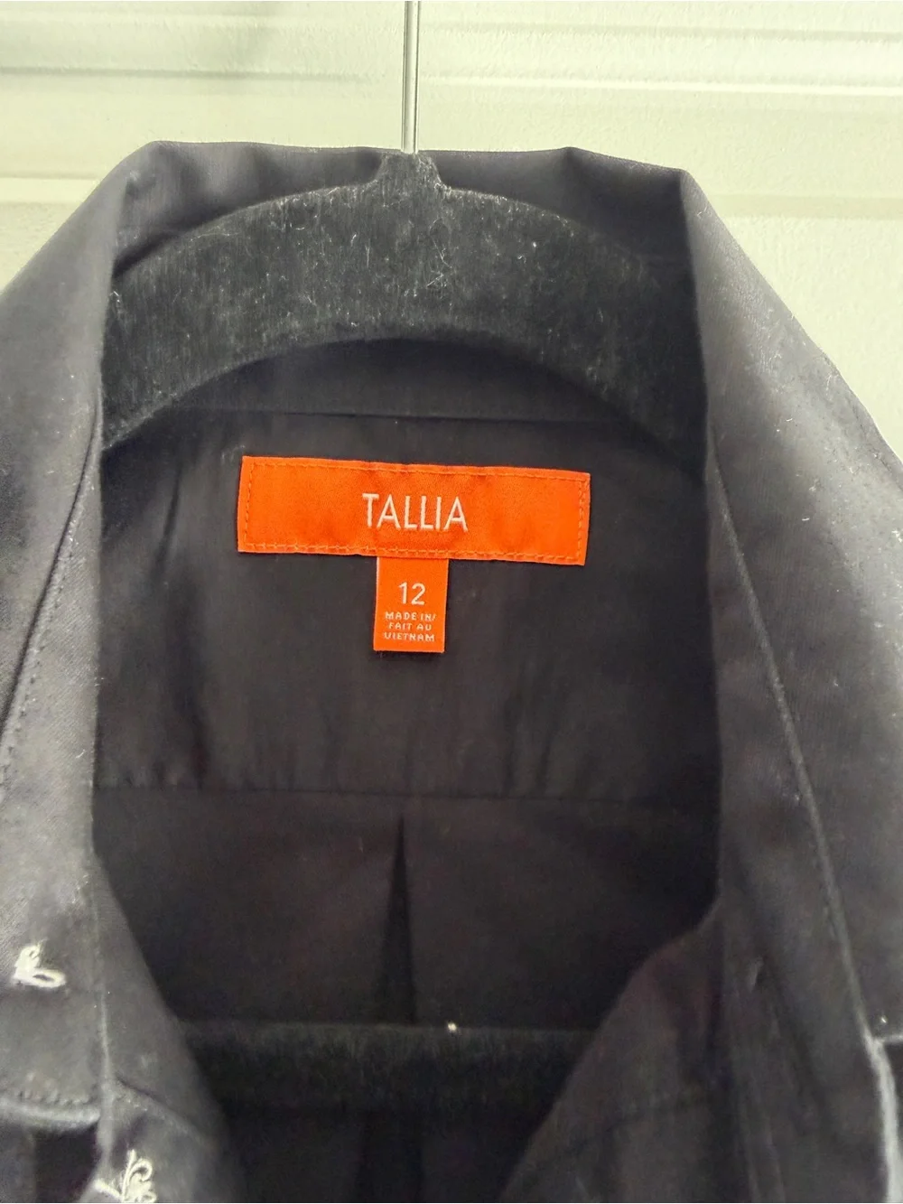 TALLIA Boys Solid Black Dress Shirt size 12